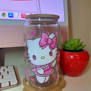 Coquette Kawaii Kitty Glass Cup