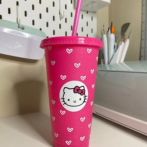Hot Pink Kitty Cold Cup