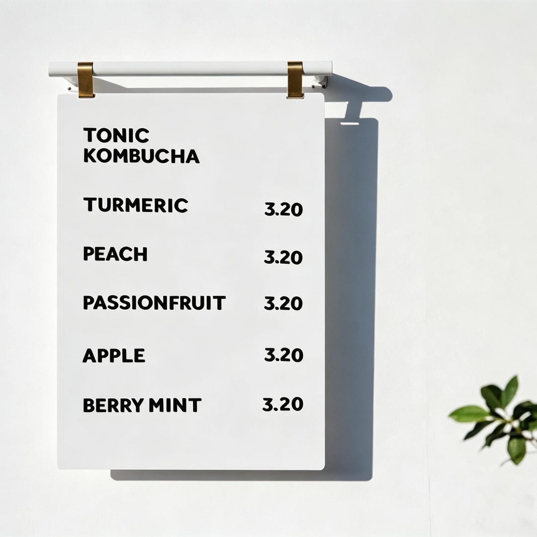 Menu Display Metal Metal Scalable Menu Board, Modern Cafe Restaurant Sign, White Hanging ...