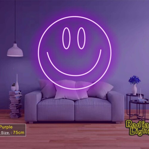 Smile, Happy, Joy, shops Colorful Light, Good Sign, Wall Decor, Home Decor, Gift, Handmade, Neon, Neon Sign, Hanging Light, Room Decor, Events
