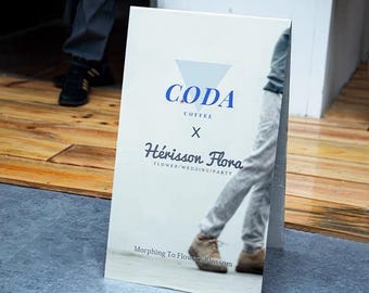 Professioneel stoepbord met A-frame | Metalen reclamebord | Zakelijke buitendisplay | Dubbelzijdig menubord weerbestendige winkelborden