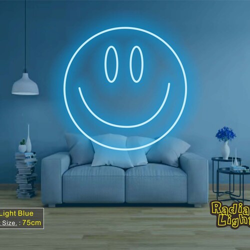 Smile, Happy, Joy, shops Colorful Light, Good Sign, Wall Decor, Home Decor, Gift, Handmade, Neon, Neon Sign, Hanging Light, Room Decor, Events