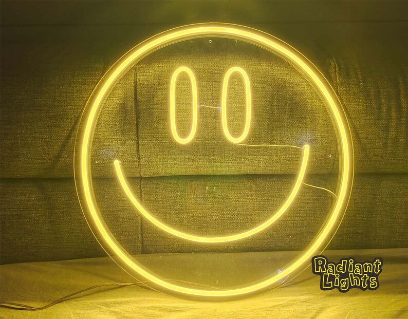 Smile, Happy, Joy, shops Colorful Light, Good Sign, Wall Decor, Home Decor, Gift, Handmade, Neon, Neon Sign, Hanging Light, Room Decor, Events