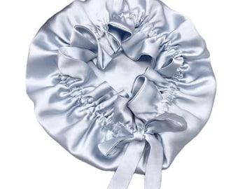 Gorros de seda 100 % morera / Gorros de seda / Cuidado del cabello / Belleza / Turbante de seda - Gorro de dormir de satén sedoso de doble capa con lazo largo, Gorro para el cabello