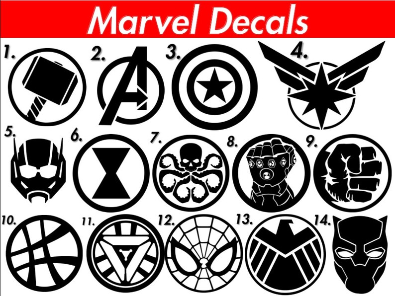 Marvel Logo Decals Marvel Vinyl Decal Sticker for Laptops Etsy