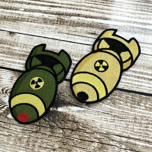 Atomic Bomb Embroidered Patch - Sew on, iron on or hook backing