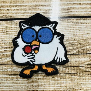How Many Licks Owl Patch - Sew on, iron on or hook backing