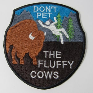 Fluffy Cows National Park Patch With backing options, shipping included
