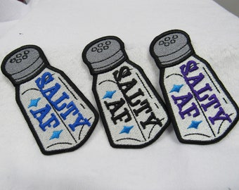 Salty AF patch - Sew On, Iron On or Hook backing