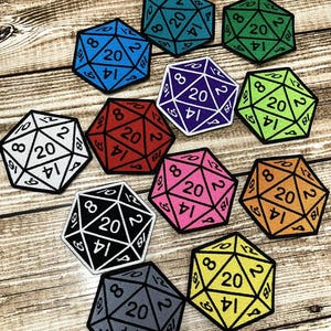 D20 Patch - Sew on, iron on or hook backing