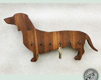 Handcrafted Timber Dachshund Key rack  - christmas Gift, Wall key holder, Key rack, Key hanger, Entryway organiser, Key storage