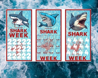 Shark Week Saving Challenge, Set of 3 (A6 3x6)