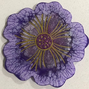 Flower Resin Coaster,Flower Coaster, Resin Art, Gift for Wife, Gift for Mom, Bridal Shower, Favours