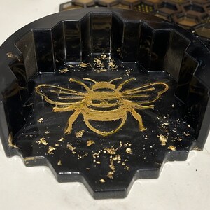 Resin Coaster Set of 4 with Storage,Resin tray, Gift for Wife, Gift for Mom, Bridal Shower, Birthday Present, Favours