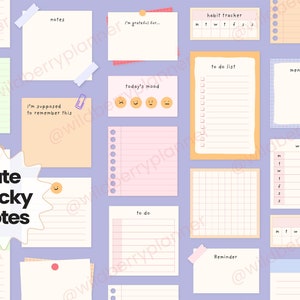 Digital Sticky Notes for Planners, Sticker Set and Pngs for Goodnotes ...