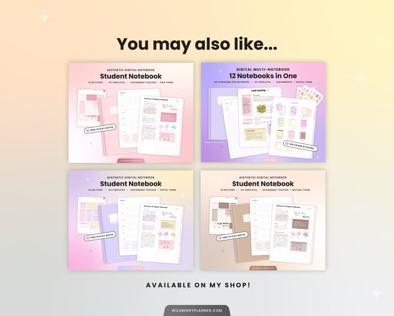 Student Digital Notebook, College, Academic Assignment Tracker, Sticky ...