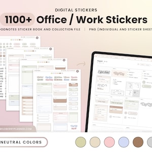 Work Digital Stickers, Neutral Office Professional Stickers, Goodnotes Widgets, Icons, Labels for Digital Planner, Corporate Trackers