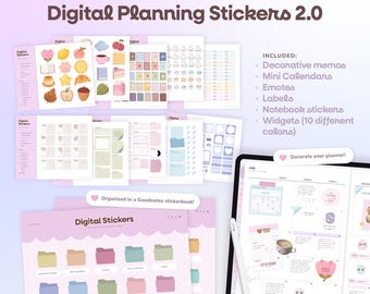 Digital Planning Stickers, Pastel and Neutral Stickers, Goodnotes Widgets, Labels for Digital Planner, Daily Life Stickers, Sticky Notes