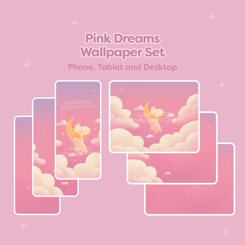 Cute Bunny Pink Wallpaper - Etsy