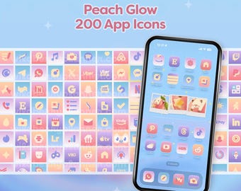 Peach Glow Icon Pack voor iOS/iPadOS/Samsung/Android ~ Kleurrijk