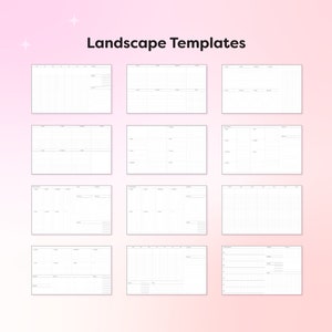 Digital Weekly Templates, Portrait and Landscape Inserts for Digital Planners, Minimalist templates image 4