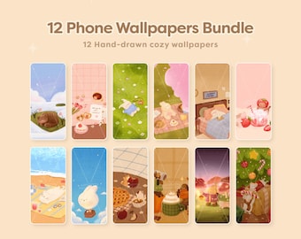12 Phone Wallpaper Bundle ~ Cute Hand-drawn Wallpapers