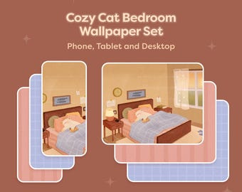 Fondos de pantalla para dormitorio de gato acogedor, gato dormilón, teléfono, iPad, tableta, escritorio, Android, fondo de pantalla, fondo de pantalla bonito y neutro