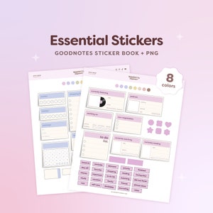 Essential Digital Stickers, Pastel and Neutral Stickers, Goodnotes Widgets, Icons, Labels for Digital Planner, Daily Life Stickers