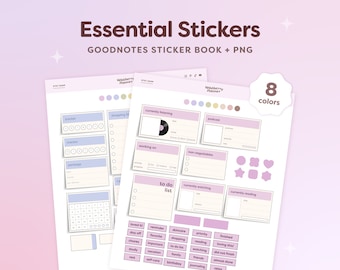 Essential Digital Stickers, Pastel and Neutral Stickers, Goodnotes Widgets, Icons, Labels for Digital Planner, Daily Life Stickers