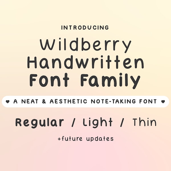 Handwritten font family bundle for digital planning and note-taking, Neat font for study notes, collage notes, cute handwriting