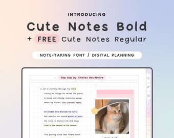 Handwritten font for digital planning and note-taking, Neat font for study notes, collage notes, cute handwriting, multilanguage