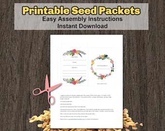 Printable Seed Packet | Garden Seed Envelope | Instant PDF Download | Seed Storage | Flower Seed Packet