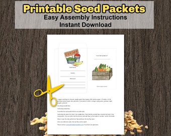 Printable Seed Packet | Garden Seed Envelope | Instant PDF Download | Vegetable Seed Packet