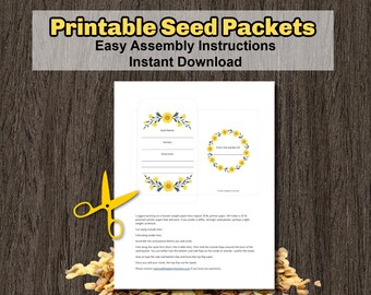 Printable Seed Packet | Garden Seed Envelope | Instant PDF Download