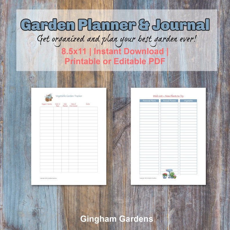 Garden Planner and Journal Instant Download Printable or Fillable image 2