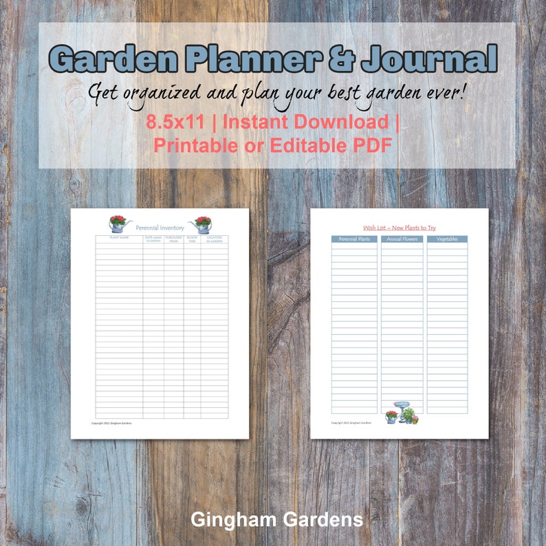 Garden Planner and Journal Instant Download Printable or Fillable image 3