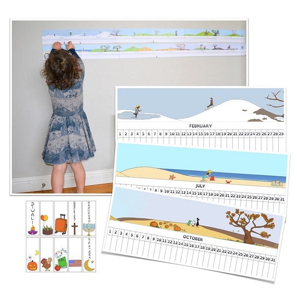 Linear Wall Calendar Printable - Etsy