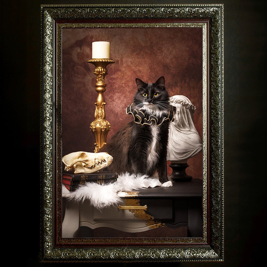 Victorian Cat Portrait Gothic Cat Photo Cat Poster Gothic Home Decor