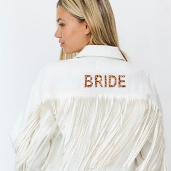 Bridal custom white fringe jacket