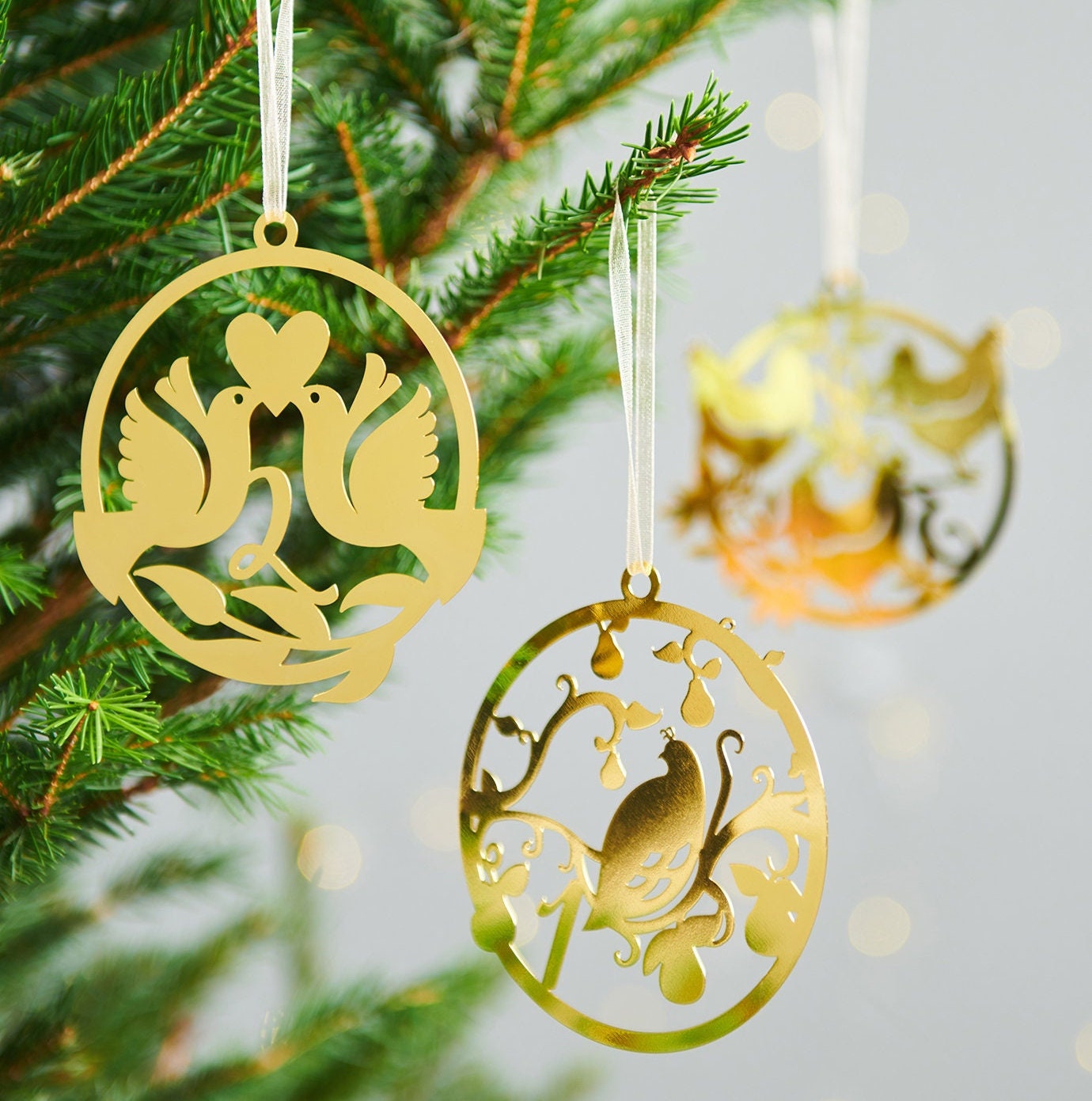 Brass engraved ornaments christmas Clearance