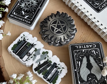 Supernatural Themed Vinyl Stickers || Waterproof, Weatherproof || Fantasy Stickers, Kindle Stickers