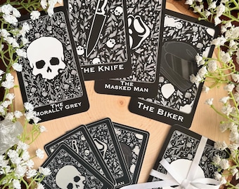 Dark Romance Tarot Prints || Double Sided || Extra Thick Cardstock || Front and Back || Bookish Prints, Merchandise || Tarot Prints, Sticker