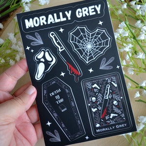 Morally Grey Sticker Sheet || Waterproof, Weatherproof || 4x6 Sticker Sheet || Kindle Stickers || Dark Romance, Morally Grey