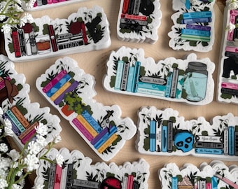 Dark Romance CLEAR Bookshelves | Vinyl Stickers | Leigh Rivers, Kate Crew, HD Carlton, Lights Out, Caught Up | Waterproof, Weatherproof