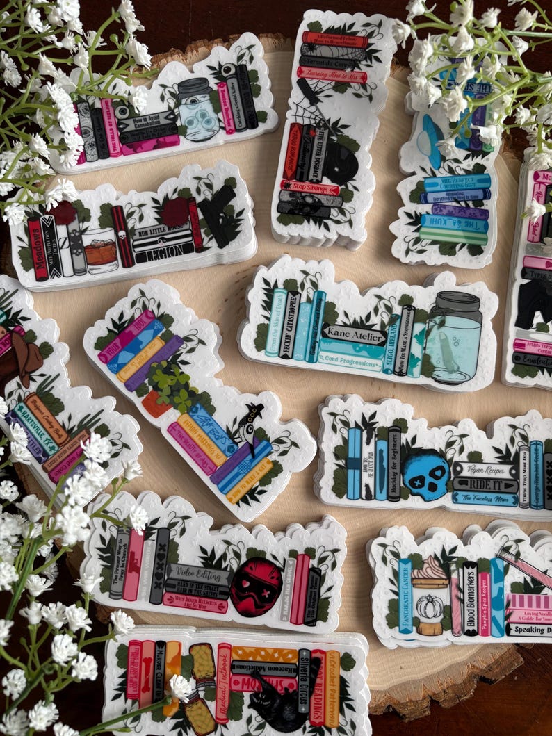Dark Romance CLEAR Bookshelves | Vinyl Stickers | Leigh Rivers, Kate ...