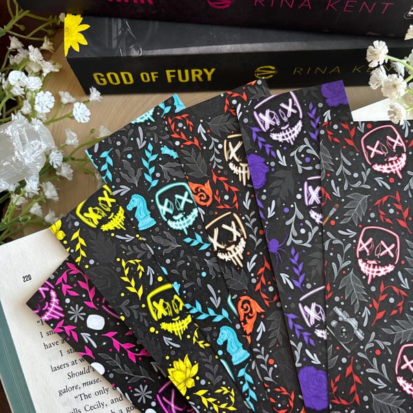 Dark Heathen Masks || Dark Romance || Double-Sided Shimmer Card Stock || Dark Romance Inspired