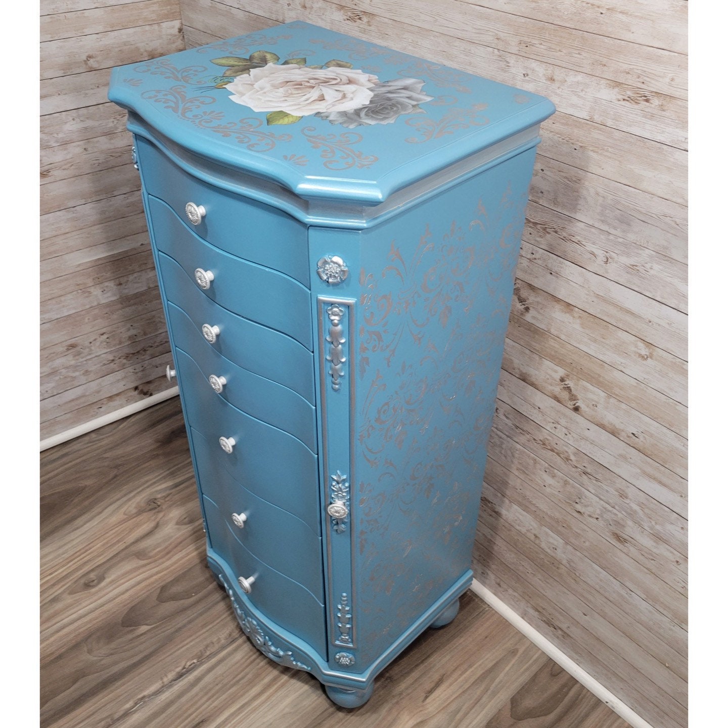 Blue jewelry hotsell armoire
