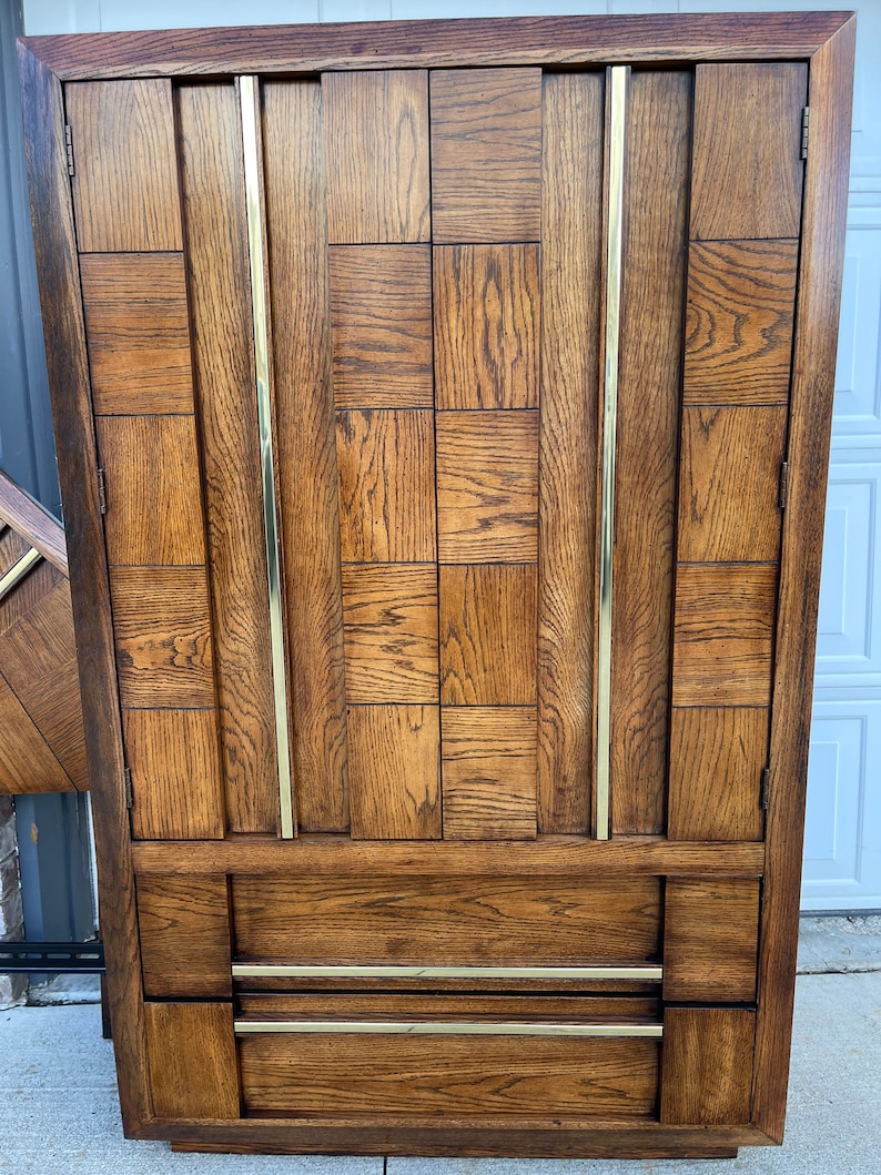 SOLD Do not purchase: Vintage Lane Bedroom Set, Armoire and Queen Size Headboard image 8