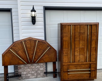 SOLD! Do not purchase: Vintage Lane Bedroom Set, Armoire and Queen Size Headboard