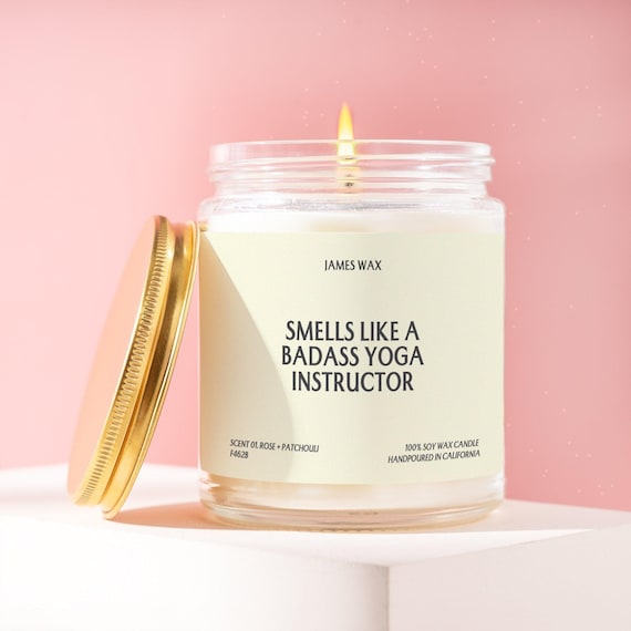 Yoga Instructor Gift Badass Yoga Instructor Candle Funny Handmade Unique For Wellness Coach Yoga Teacher Personalized For Her F462B